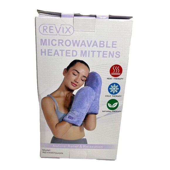REVIX Microwavable Heating Mittens Gloves‎ for Hand Fingers Relieve Arthritis - Picture 1 of 5